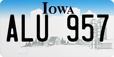 IA license plate ALU957