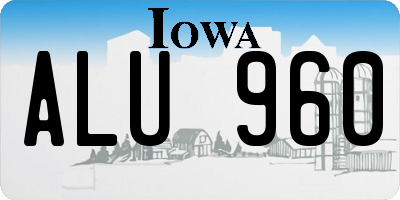 IA license plate ALU960