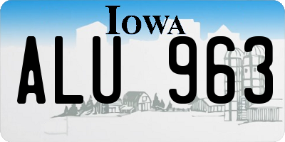 IA license plate ALU963