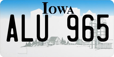 IA license plate ALU965