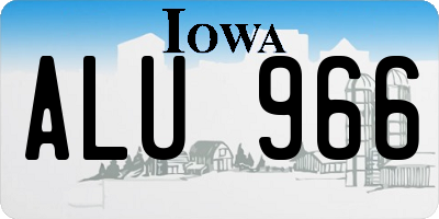 IA license plate ALU966