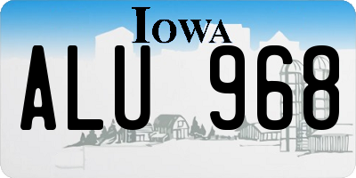 IA license plate ALU968