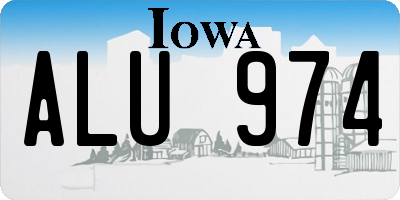 IA license plate ALU974