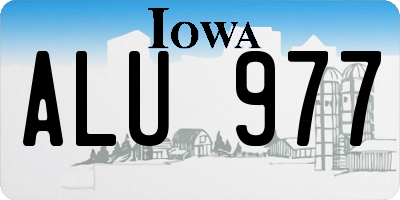 IA license plate ALU977