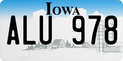 IA license plate ALU978