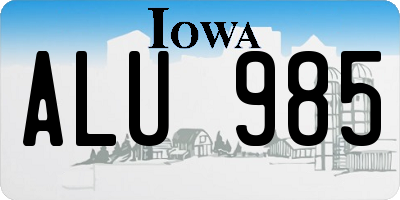 IA license plate ALU985