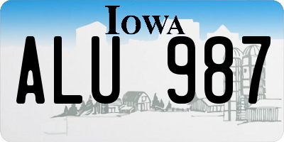 IA license plate ALU987