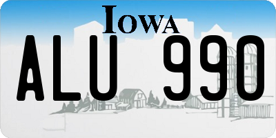 IA license plate ALU990