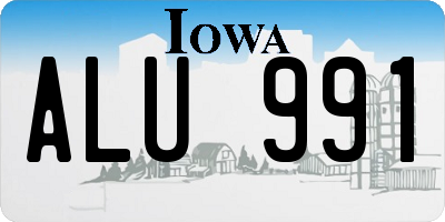 IA license plate ALU991