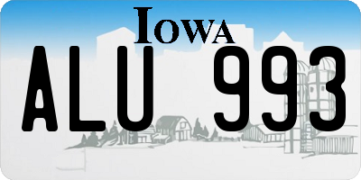 IA license plate ALU993