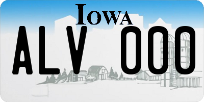 IA license plate ALV000