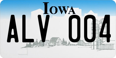 IA license plate ALV004