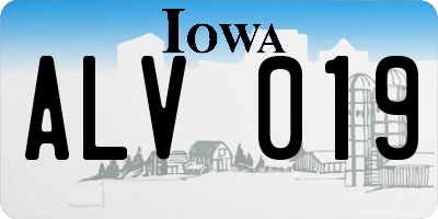 IA license plate ALV019