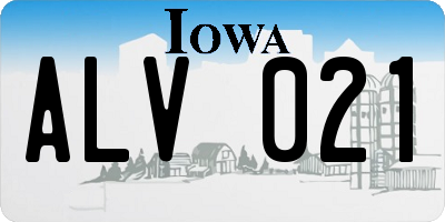 IA license plate ALV021