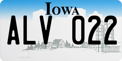 IA license plate ALV022