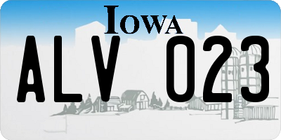 IA license plate ALV023