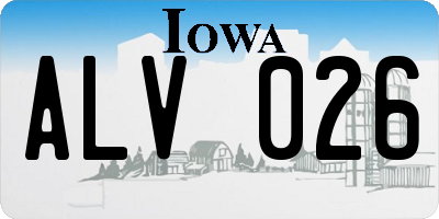 IA license plate ALV026