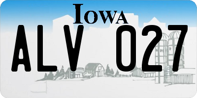 IA license plate ALV027