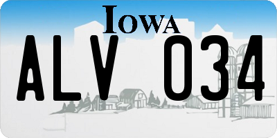 IA license plate ALV034