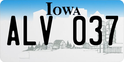IA license plate ALV037