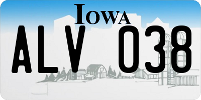 IA license plate ALV038