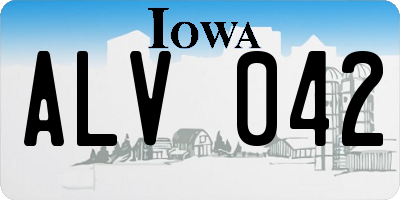 IA license plate ALV042