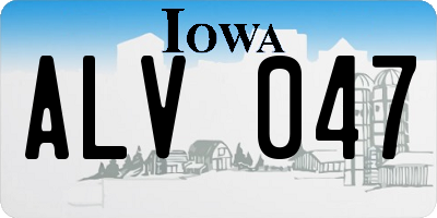IA license plate ALV047