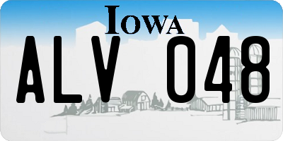 IA license plate ALV048