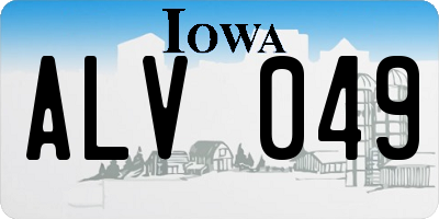 IA license plate ALV049