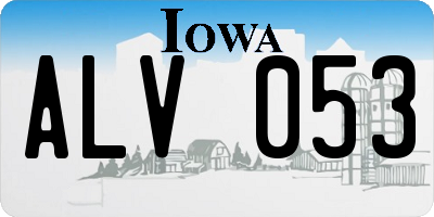 IA license plate ALV053