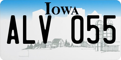 IA license plate ALV055