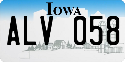 IA license plate ALV058