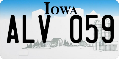 IA license plate ALV059