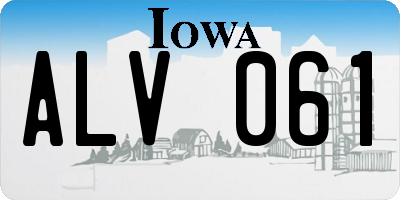 IA license plate ALV061