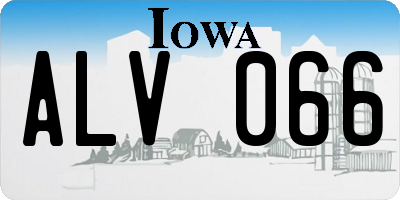 IA license plate ALV066