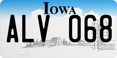 IA license plate ALV068