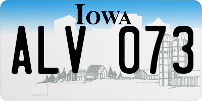 IA license plate ALV073