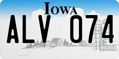 IA license plate ALV074