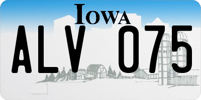 IA license plate ALV075