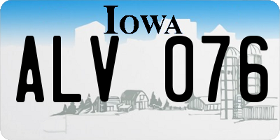 IA license plate ALV076