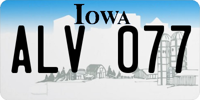 IA license plate ALV077