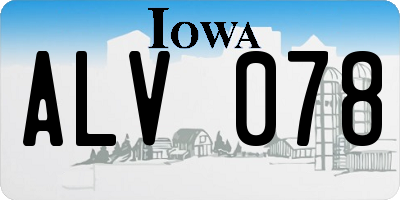 IA license plate ALV078