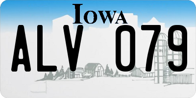 IA license plate ALV079