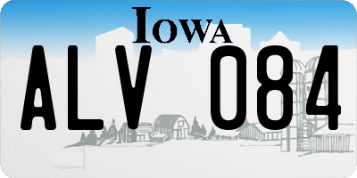IA license plate ALV084