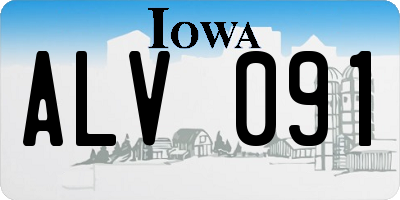 IA license plate ALV091