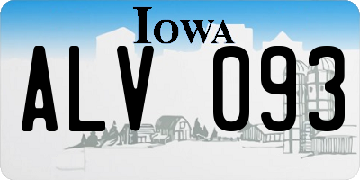 IA license plate ALV093