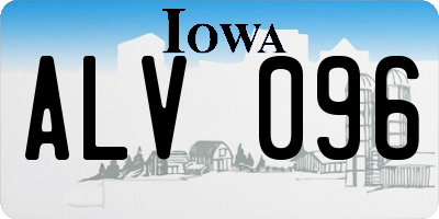 IA license plate ALV096