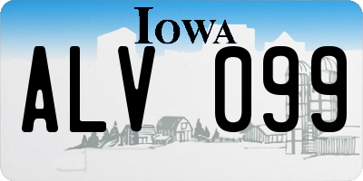 IA license plate ALV099