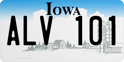 IA license plate ALV101