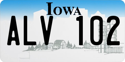 IA license plate ALV102